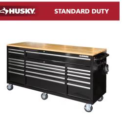 DALLAS LOCATION - Husky Tool Storage 72 in. W Standard Duty Gloss Black Mobile Workbench Tool Chest
