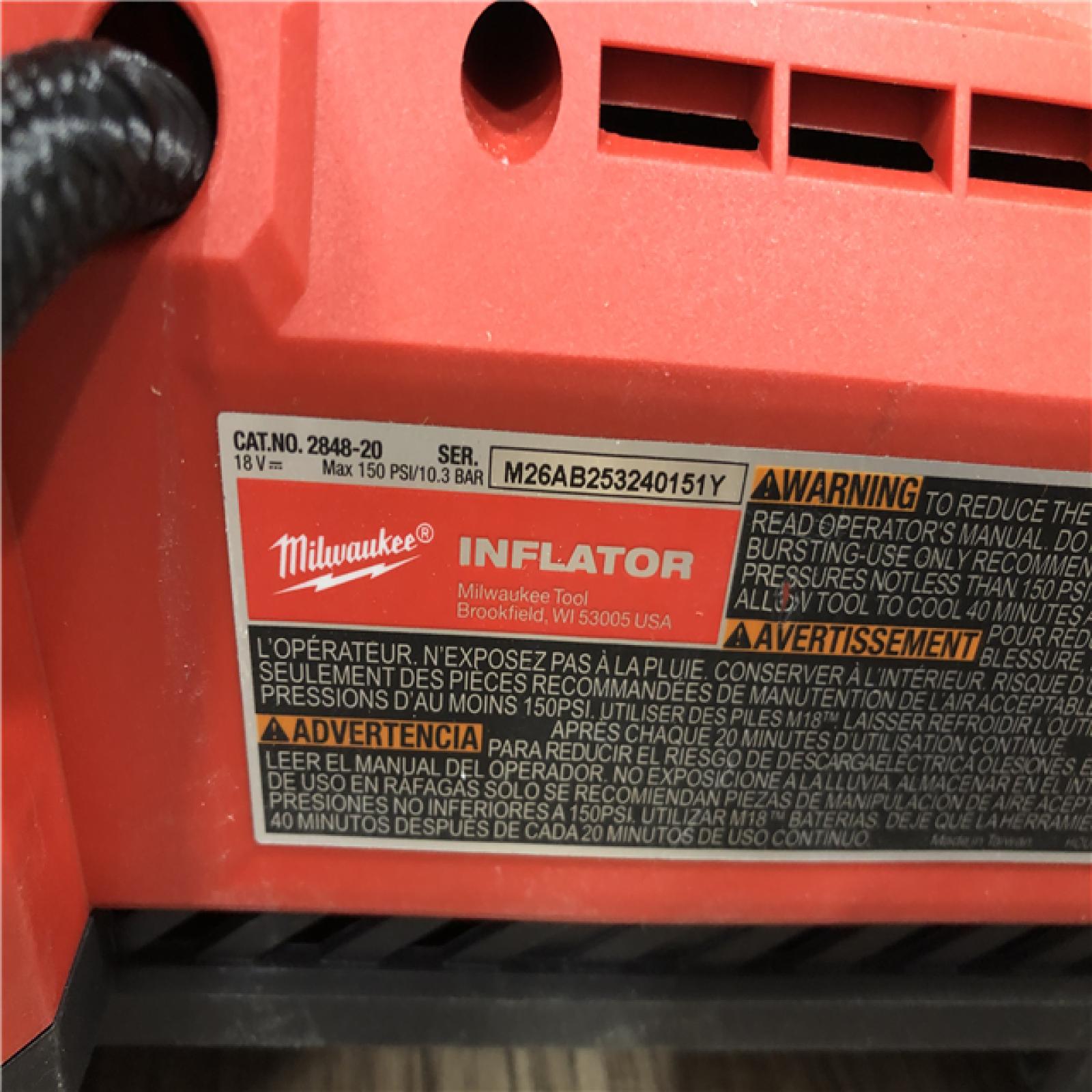 AS-IS Milwaukee 18-Volt Lithium-Ion Cordless Electric Portable Inflator (Tool-Only)