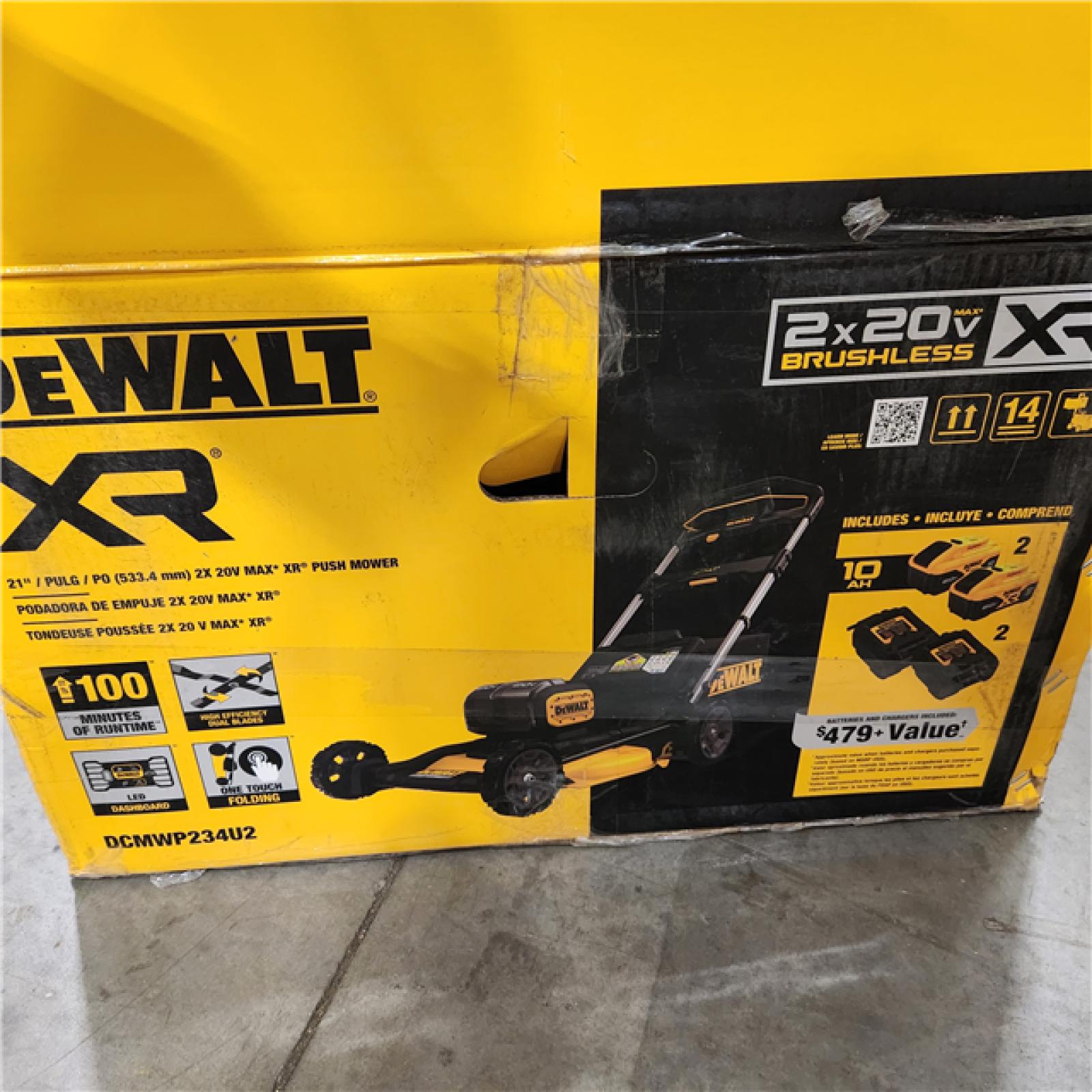 As-Is- DEWALT 2 X 20V MAX XR Cordless Push Mower Kit - DCMWP234U2