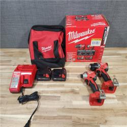HOUSTON LOCATION - AS-IS Milwaukee 18V Lithium-Ion Brushless Cordless Compact Drill/Impact Combo Kit