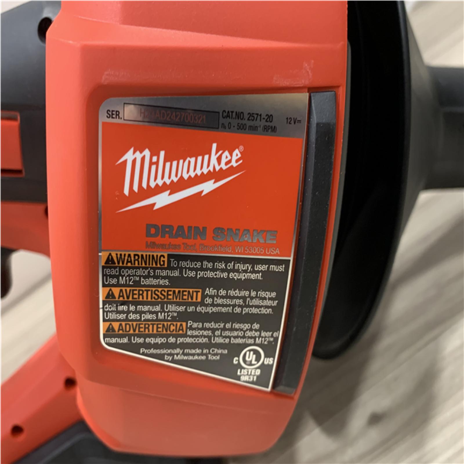 AS-IS Milwaukee M12 12-V Lithium-Ion Cordless Drain Snake Auger Kit