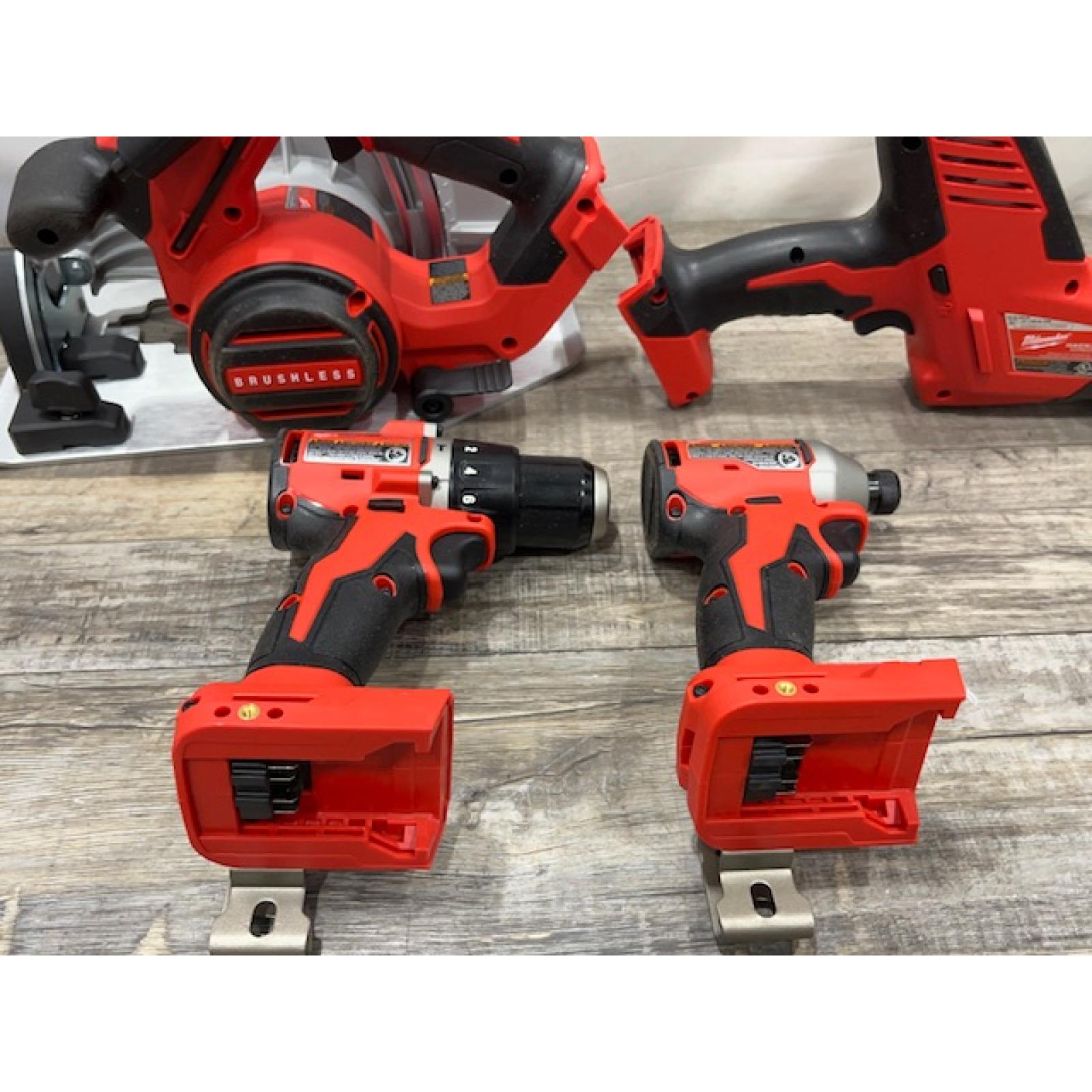 AS-IS Milwaukee 18-Volt Lithium-Ion Brushless Cordless (4-Tool) Combo Kit