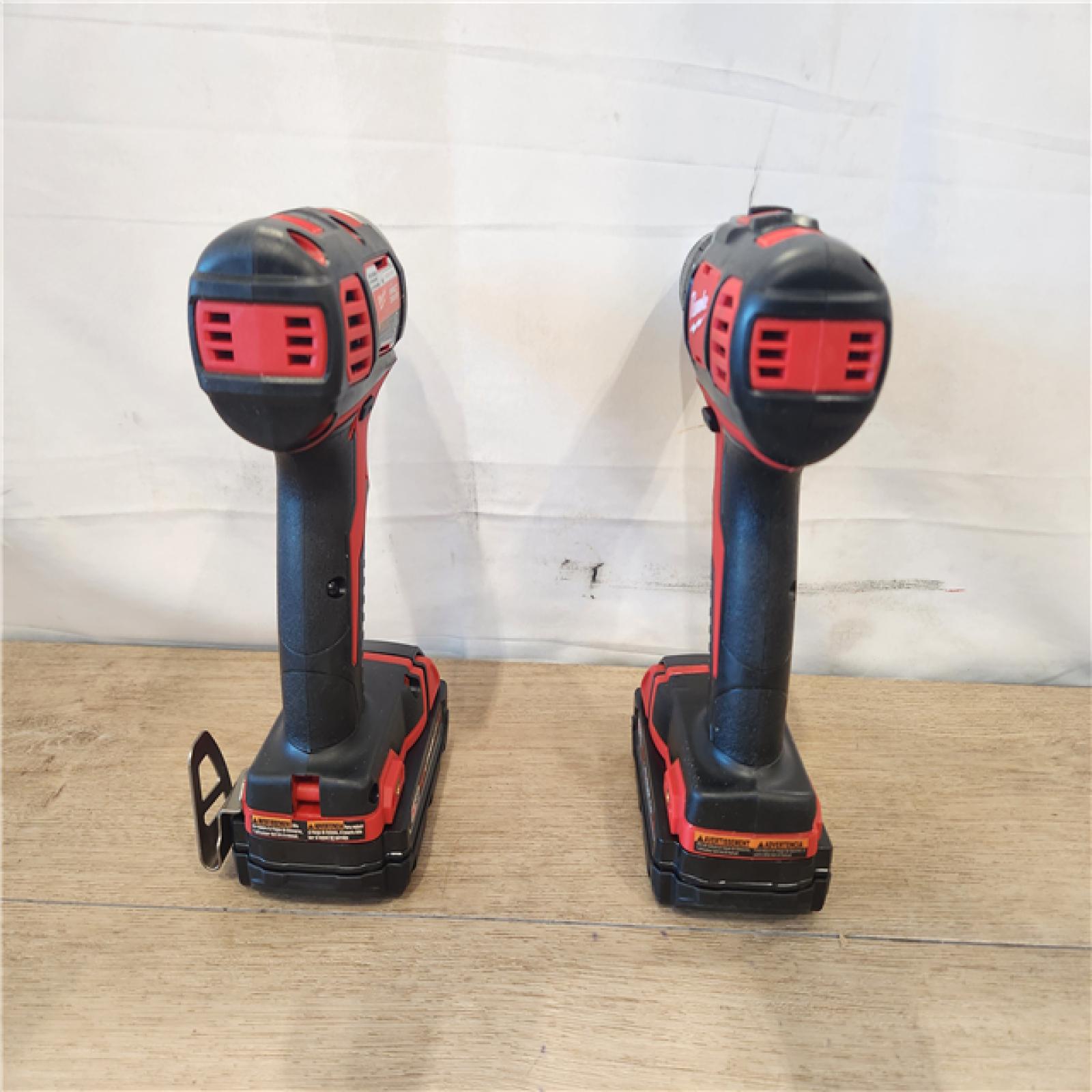 AS-IS- Milwaukee 18V Lithium-Ion Cordless Drill Driver/Impact Driver Combo Kit