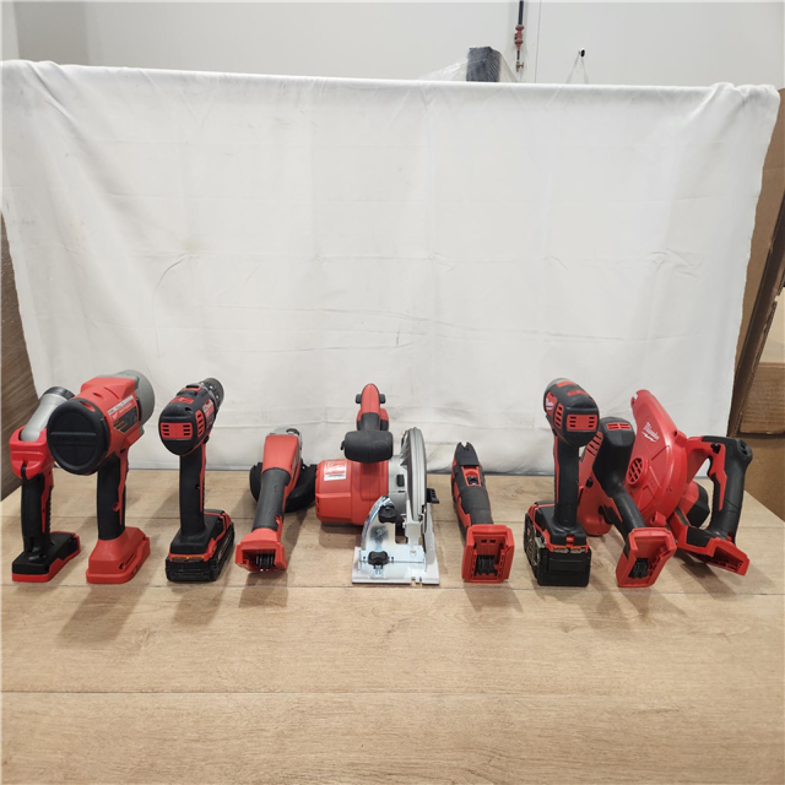 AS-IS- M18 18-Volt Lithium-Ion Cordless Combo Kit 9-Tool with 2-Batteries  Charger and Tool Bag