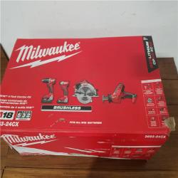 California AS-IS Milwaukee M18 4-Tool Combo Kit  Includes (2) Batteries  Charger and Bag; Appears in Like New Condition