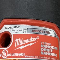 AS-IS Milwaukee 18V Lithium-Ion Cordless 5 in. Random Orbit Sander (Tool-Only)
