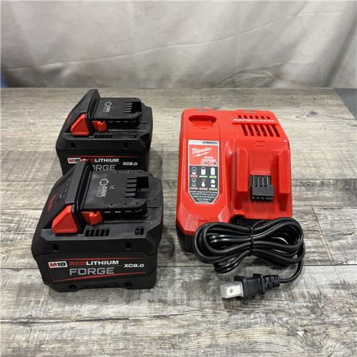 AS-IS Milwaukee 18-Volt Lithium-Ion REDLITHIUM FORGE Starter Kit with (2) 8. 0Ah Battery and Rapid Charger