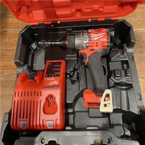 AS-IS Milwaukee 2904-22 Hammer Drill Driver Kit with Batteries  Charger & Tool Case  Red