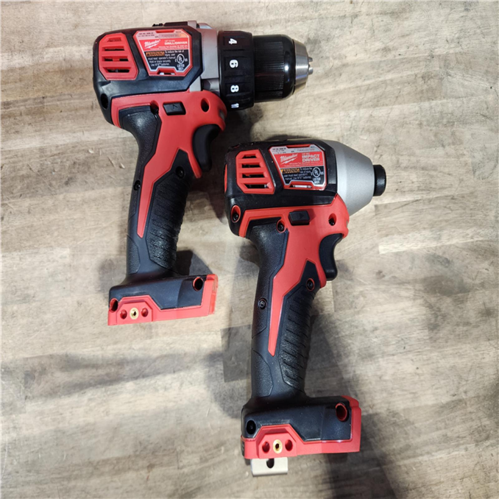 HOUSTON LOCATION - AS-IS Milwaukee 18V Cordless Brushed 2-Tool Drill/Driver and Impact Driver Kit