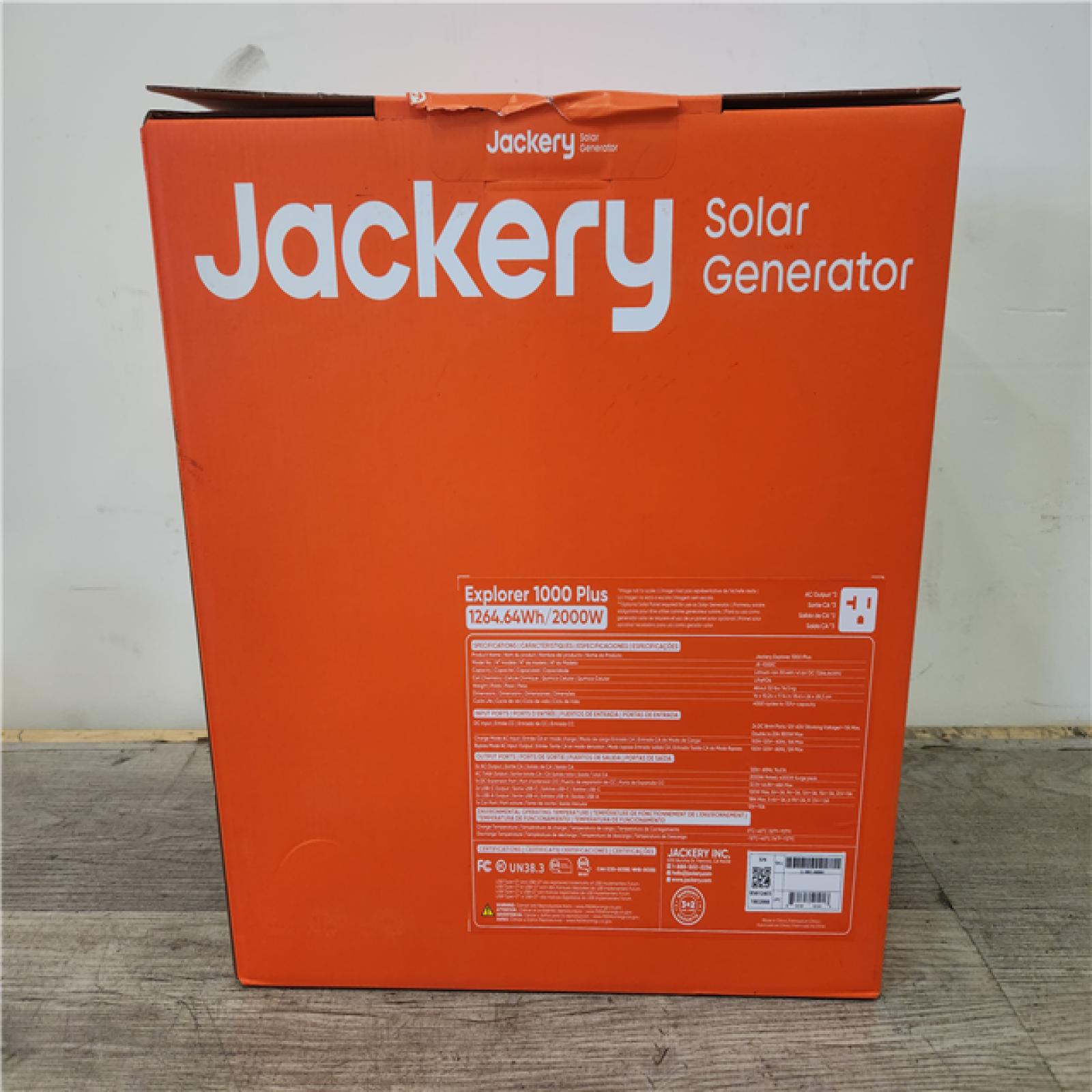 Phoenix Location NEW Jackery Solar Generator Explorer 1000 Plus 1264.64Wh/2000W Model No. JE-1000C (SEALED)