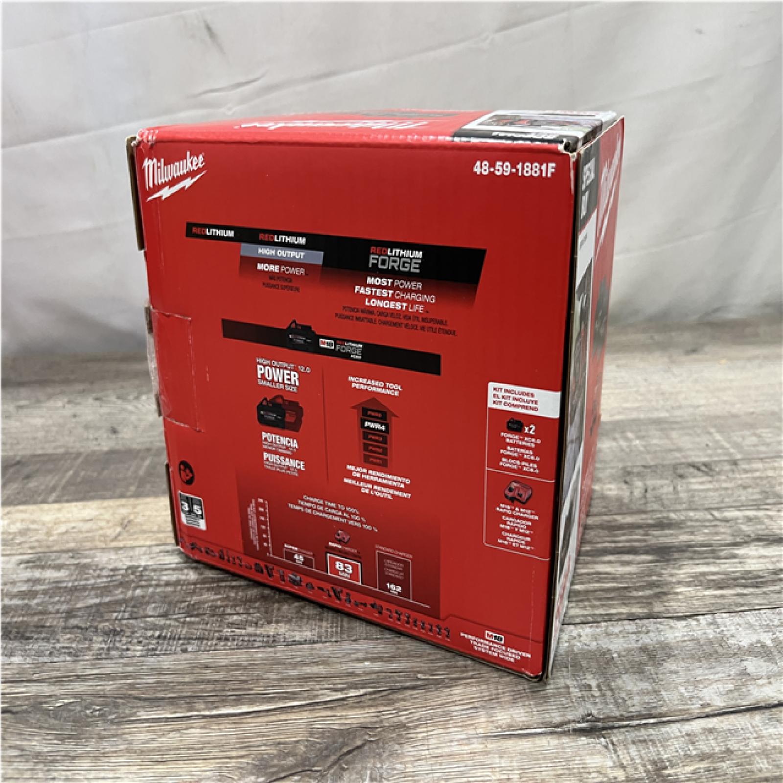 NEW - Milwaukee 18-Volt Lithium-Ion REDLITHIUM FORGE Starter Kit with (2) 8. 0Ah Battery and Rapid Charger