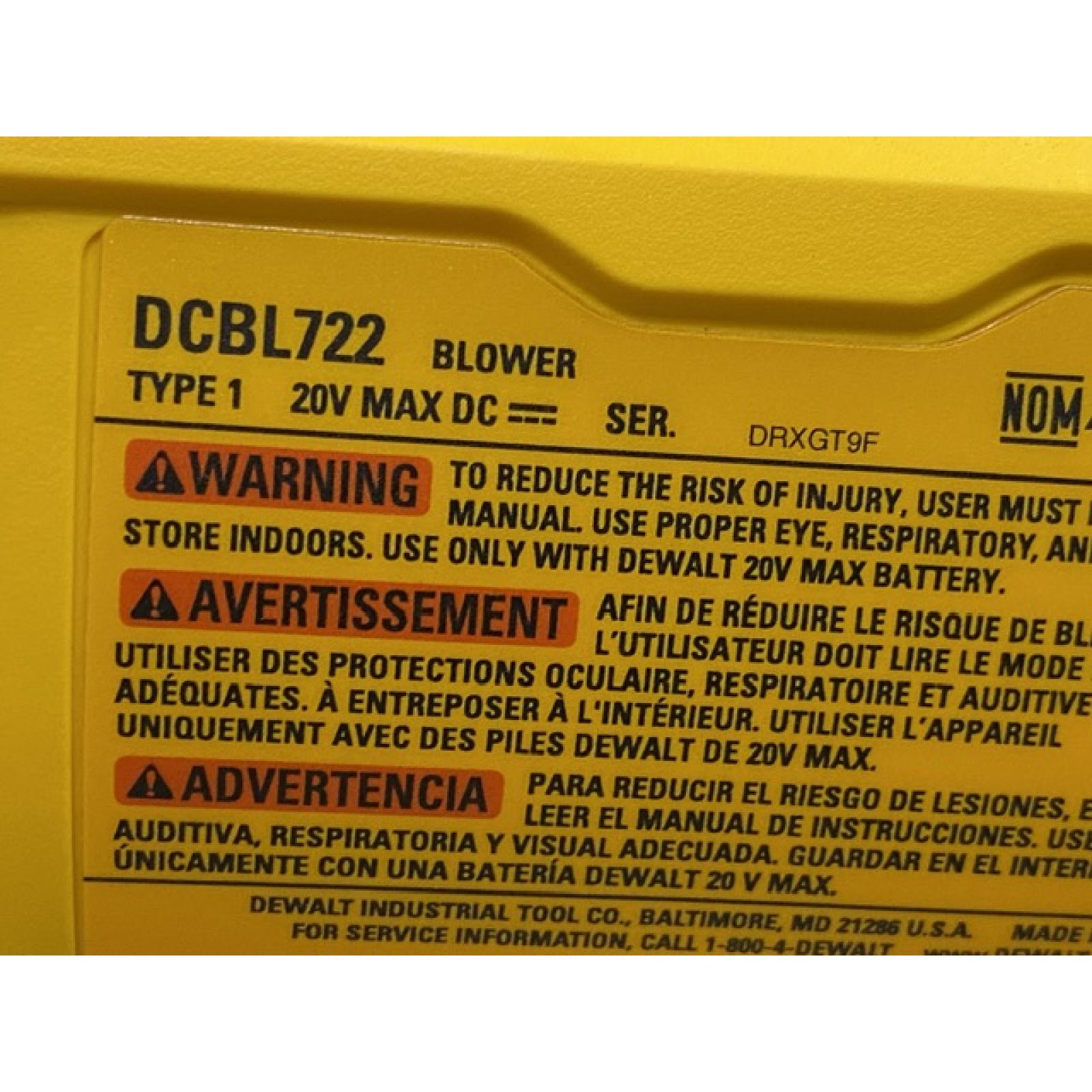 AS-IS DEWALT 20V MAX* XR Brushless Cordless Handheld Blower Kit