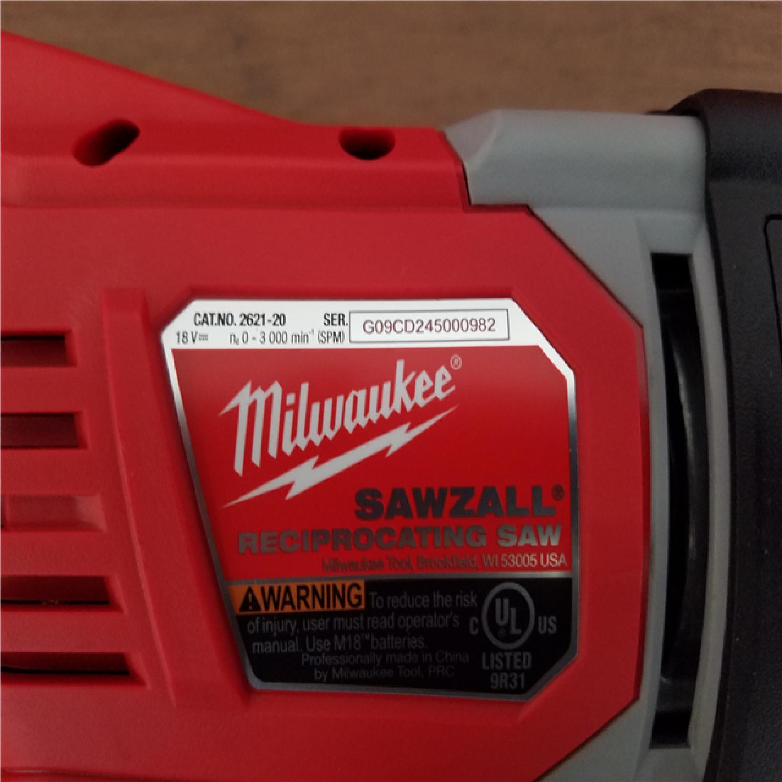 California NEW Milwaukee Sawzall M18 Cordless Recip Saw (Tool Only)