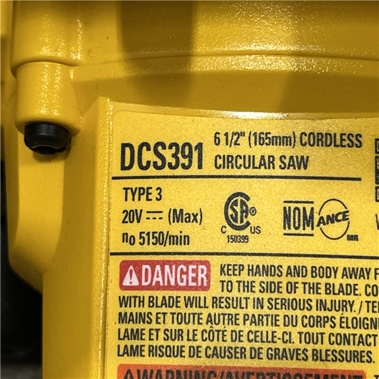 AS-IS DEWALT 20-Volt MAX Lithium-Ion Cordless 6-1/2 in. Circular Saw (Tool-Only)