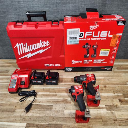 HOUSTON LOCATION - AS-IS (APPEARS LIKE NEW) Milwaukee FUEL 18V Lithium-Ion Brushless Cordless Hammer Drill and Impact Driver Combo Kit