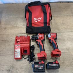 AS-IS Milwaukee 18-Volt Lithium-Ion Brushless Cordless Compact Hammer Drill/Impact Combo Kit
