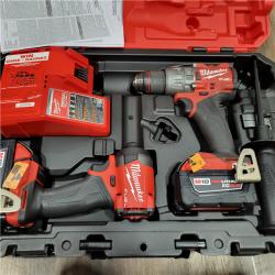 AS-IS  Milwaukee M18 FUEL 18V Lithium-Ion Brushless Cordless Hammer Drill and Impact Driver Combo Kit (2-Tool) with 2 Batteries