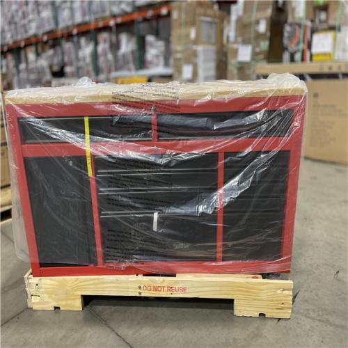 DALLAS LOCATION - Milwaukee 61 in. 11-Drawer/1-Door 22 in. D Mobile Workbench with Sliding Pegboard Back Wall in Red/Black