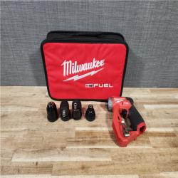 HOUSTON LOCATION - AS - IS Milwaukee FUEL 12V Lithium-Ion Brushless Cordless 4-in-1 Installation 3/8 in. Drill Driver with 4 Tool Head (Tool-Only)