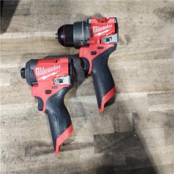 HOUSTON LOCATION - AS-IS Milwaukee FUEL 12-Volt Lithium-Ion Brushless Cordless Hammer Drill and Impact Driver Combo Kit