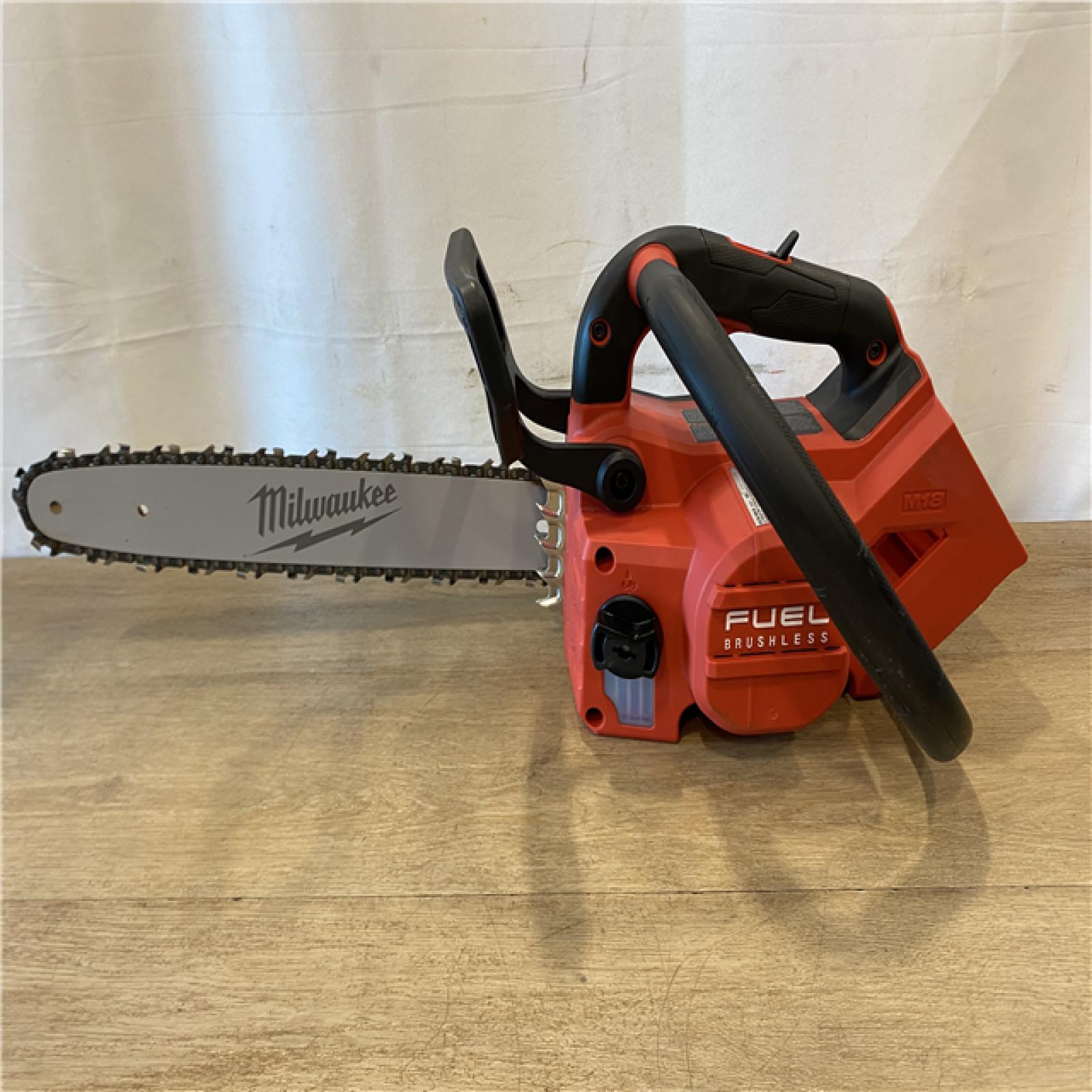 AS-IS Milwaukee FUEL 14 in. 18V Lithium-Ion Brushless Cordless Battery Top Handle Chainsaw (Tool Only)