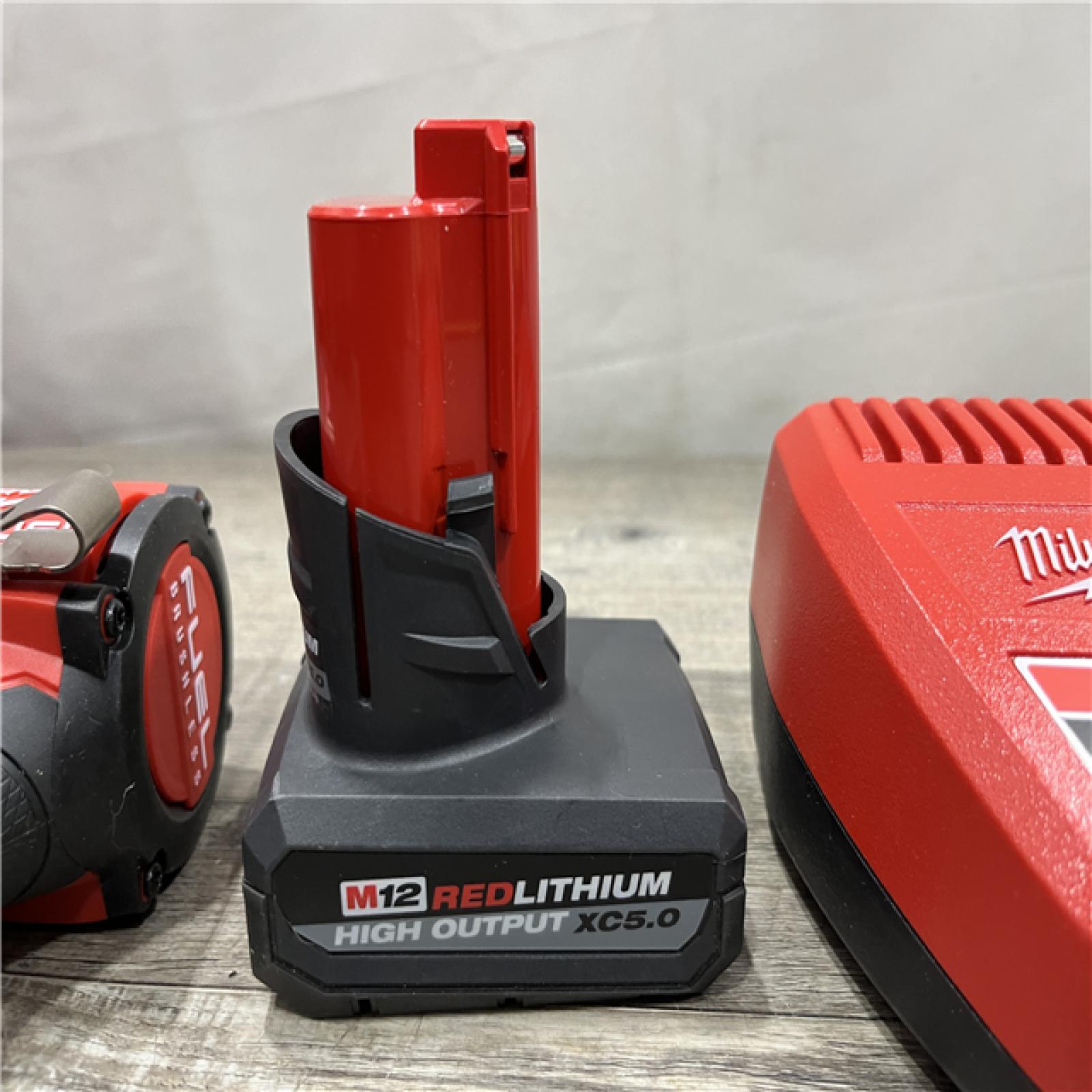 AS-IS Milwaukee FUEL 12V Li-Ion Brushless Cordless Stubby 3/8 in. Impact Wrench Kit