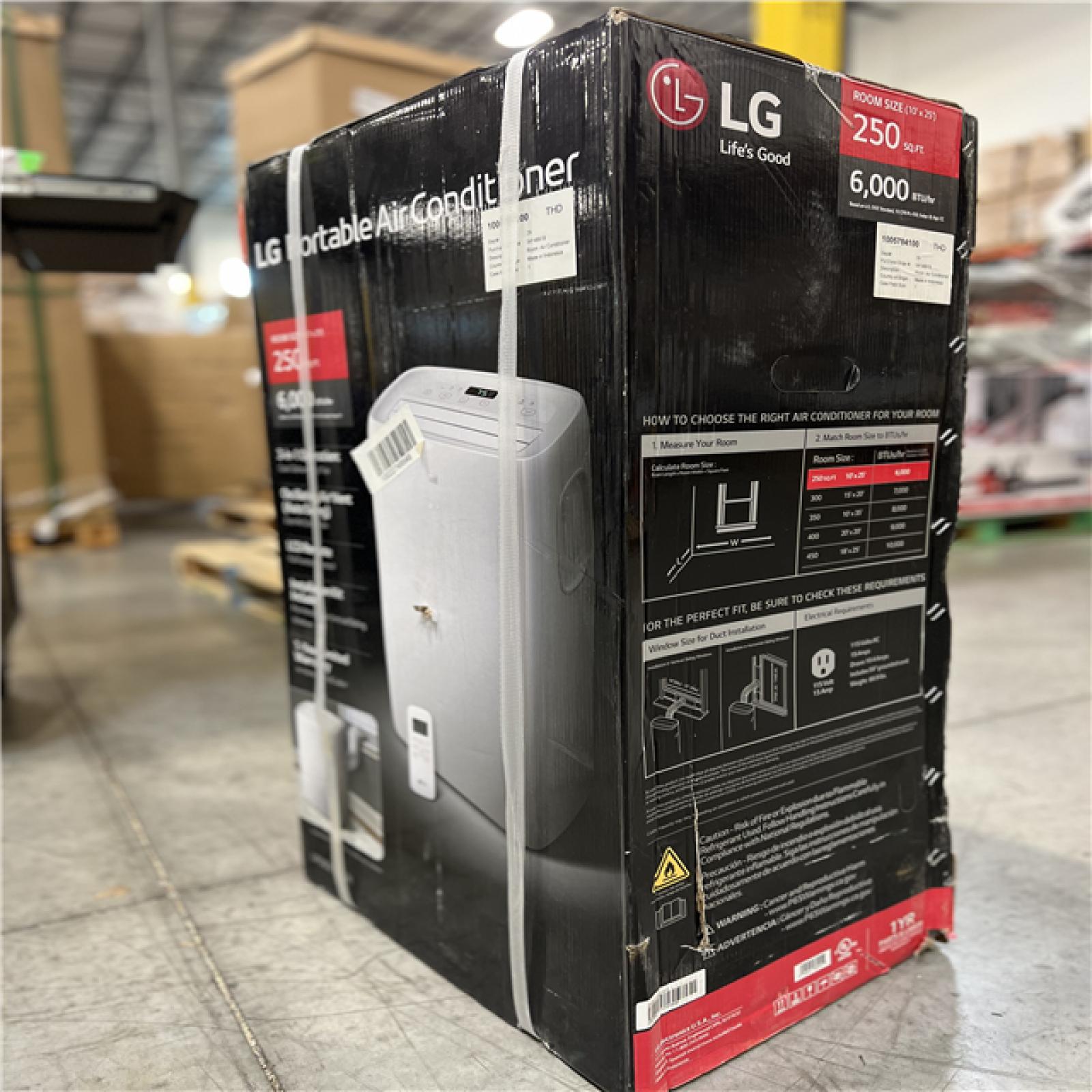 NEW! - LG 6,000 BTU Portable Air Conditioner Cools 250 Sq. Ft. with Dehumidifier in White