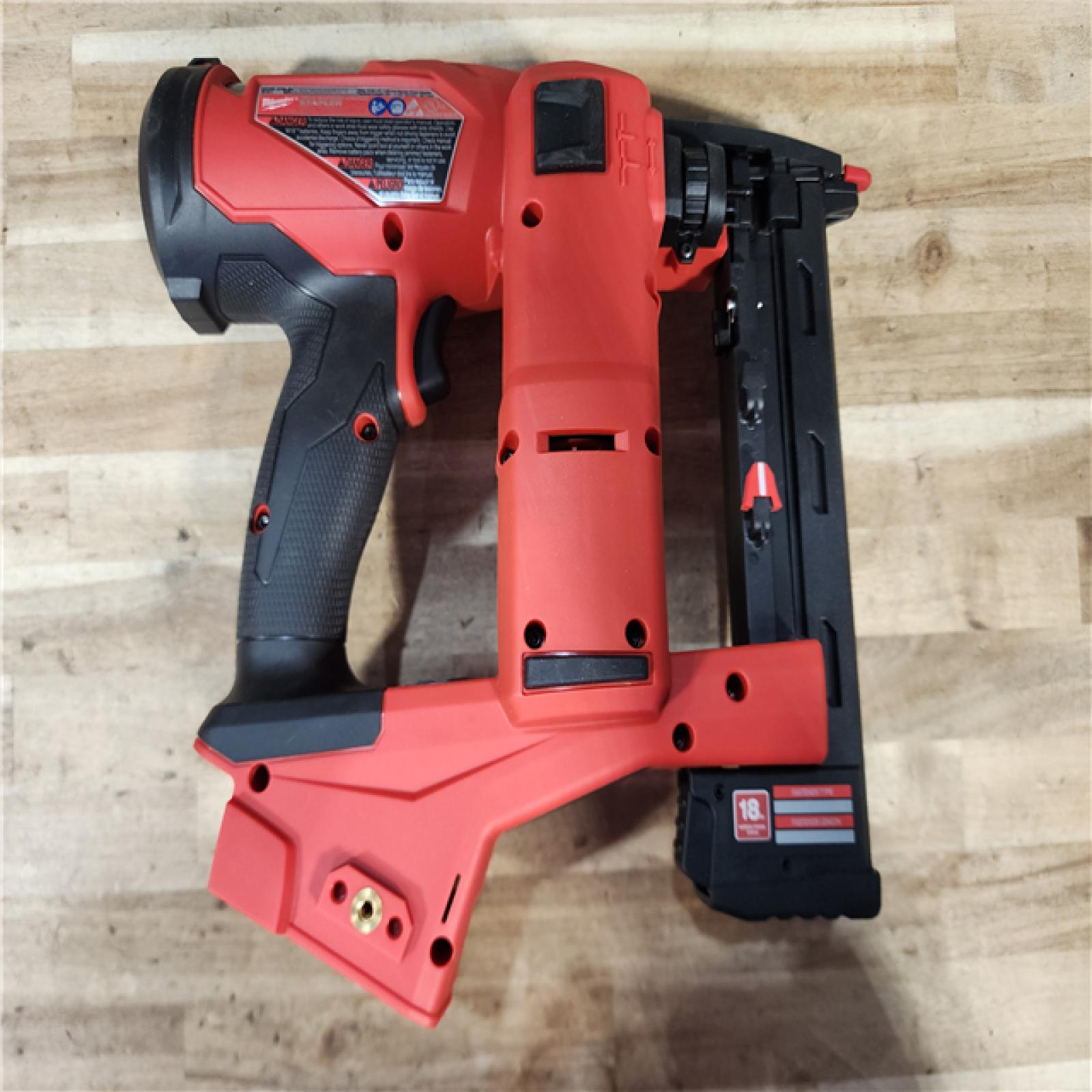 HOUSTON LOCATION - AS-IS (APPEARS LIKE NEW) Milwaukee FUEL 18-Volt Lithium-Ion Brushless Cordless 18-Gauge 1/4 in. Narrow Crown Stapler (Tool-Only)