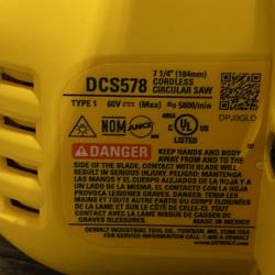 AS-IS DEWALT FLEXVOLT 60V MAX Cordless Brushless 7-1/4 in. Circular Saw with Brake (Tool Only)