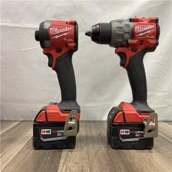 AS-IS Milwaukee FUEL 18V Lithium-Ion Brushless Cordless Hammer Drill and Impact Driver Combo Kit