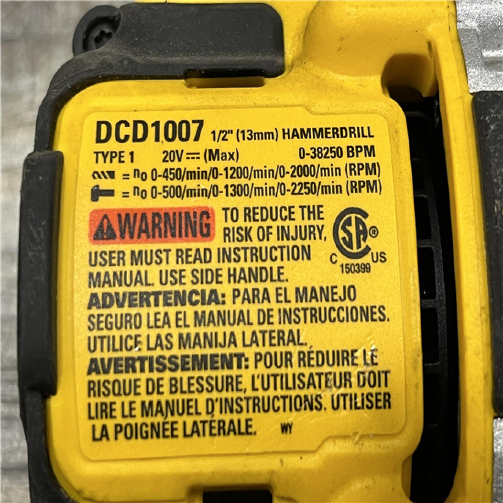 AS-IS DEWALT 20V MAX Brushless Cordless 1/2 3-Speed Hammer Drill (Tool-Only)