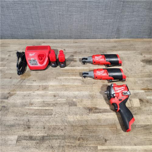 HOUSTON LOCATION - AS-IS MILWAUKEE 3 TOOL COMBO KIT W/ (2) BATTERY & CHARGER