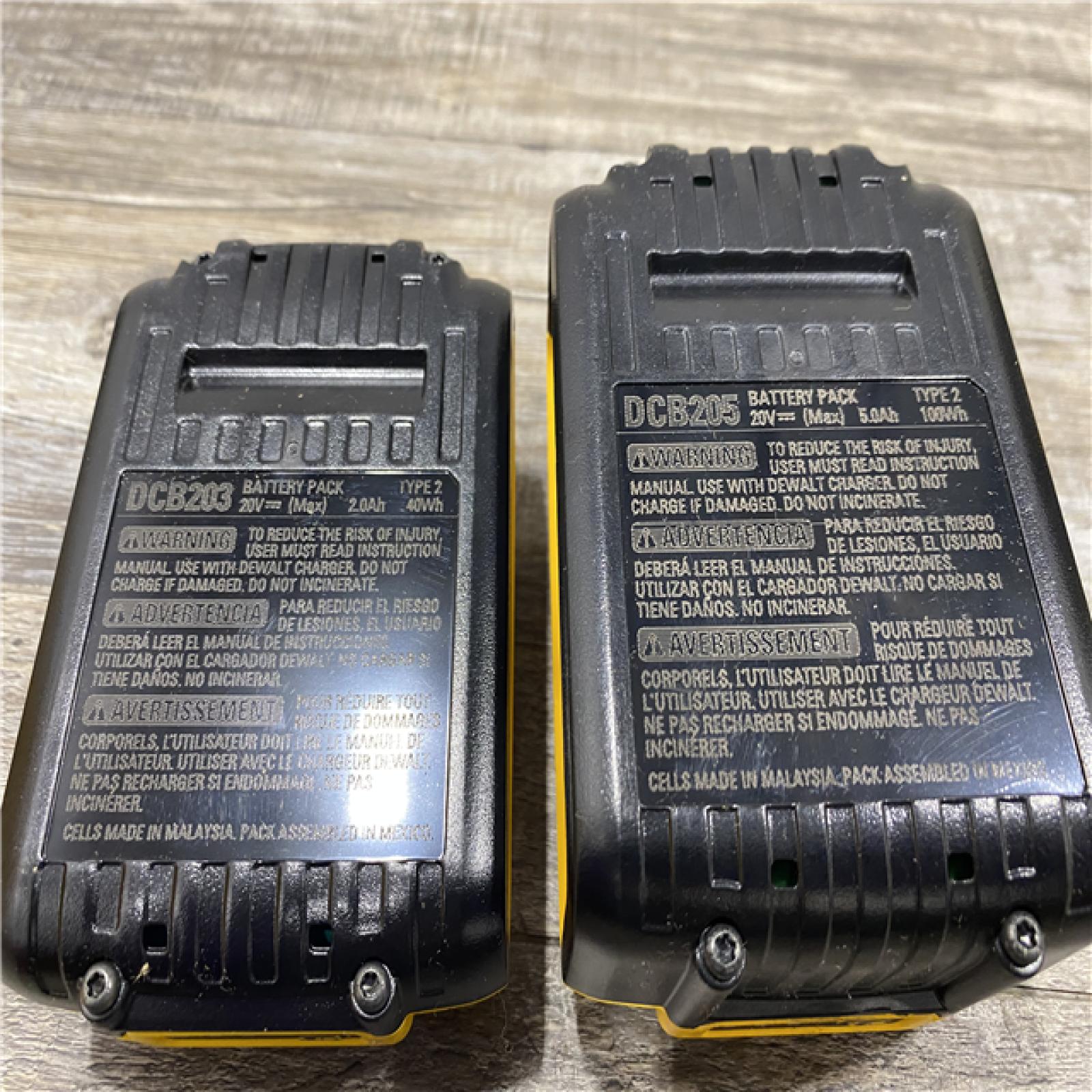 AS-IS DEWALT 20V MAX Lithium-Ion Battery Kit with 5.0Ah and 2.0Ah Battery and Charger