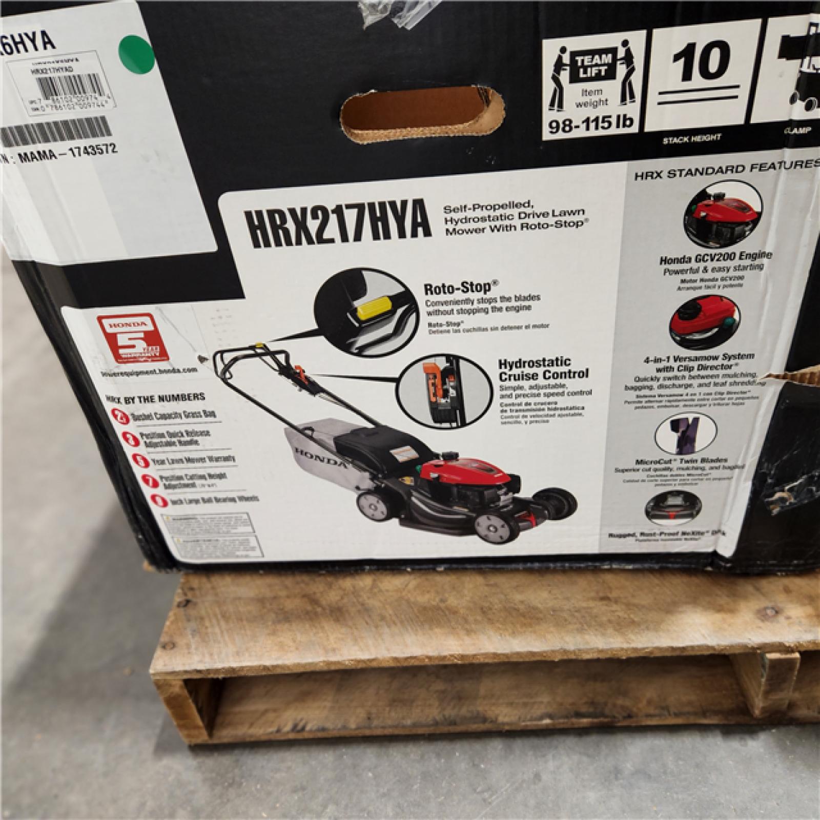 Dallas Location - As-Is Honda HRX217K6HYAD 21 200cc Lawn Mower