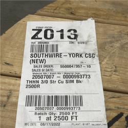 DALLAS LOCATION - Southwire 2,500 ft. 3 Black Stranded CU SIMpull THHN Wire (SEE NOTES)