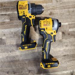 HOUSTON LOCATION - AS-IS Dewalt DCK225D2 20V MAX ATOMIC Brushless Compact Lithium-Ion 1/2 in. Cordless Drill Driver and 1/4 in. Impact Driver Combo Kit with 2 Batteries 2 Ah