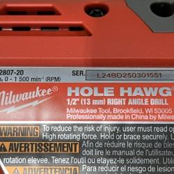 AS-IS Milwaukee FUEL GEN II 18V Lithium-Ion Brushless Cordless 1/2 in. Hole Hawg Right Angle Drill (Tool-Only)