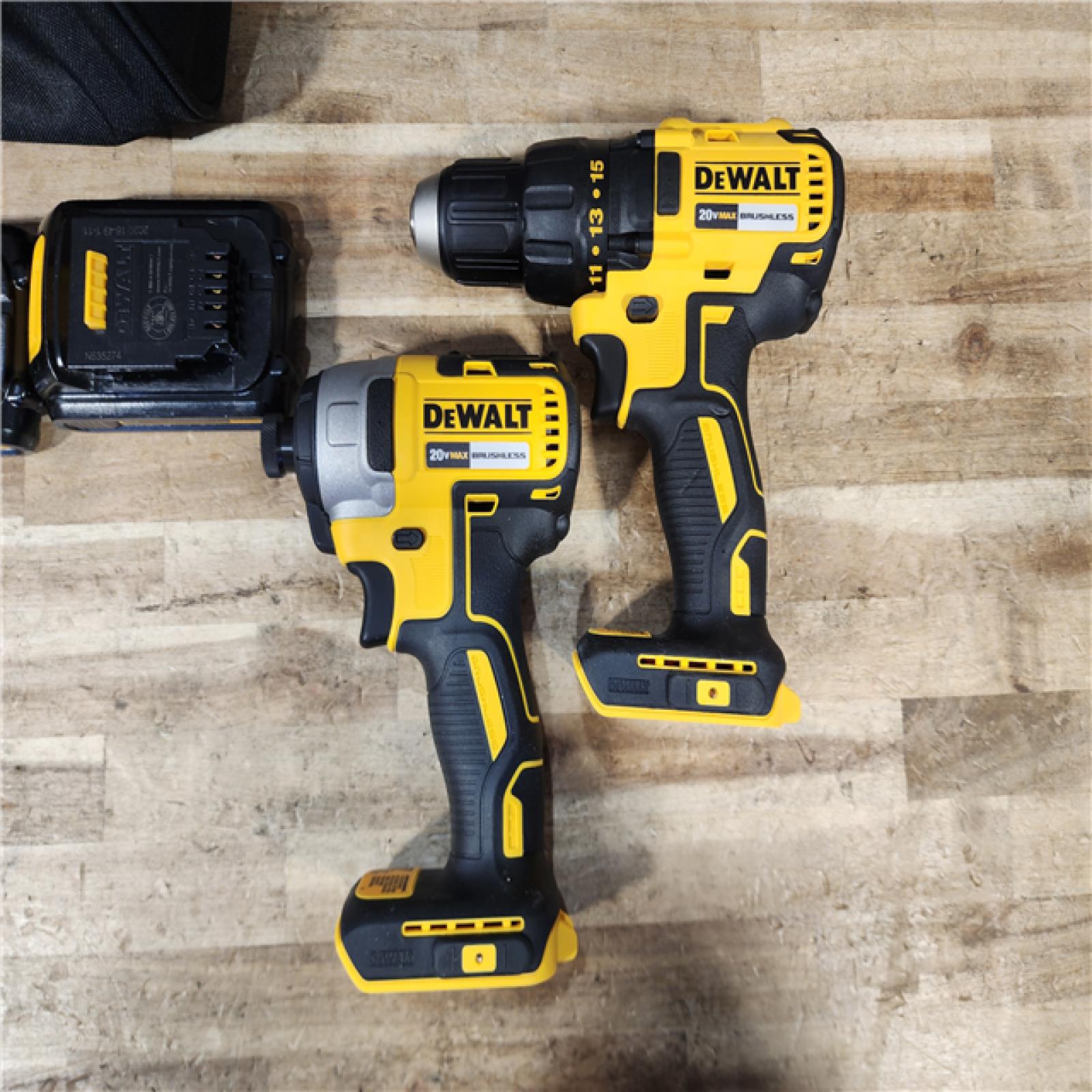 HOUSTON LOCATION - AS - IS DEWALT 20V MAX Cordless Drill  Impact Driver  2-Tool Power Tool Combo Kit  Brushless Power Tool Set with 2 Batteries and Charger Included (DCK277D2) C