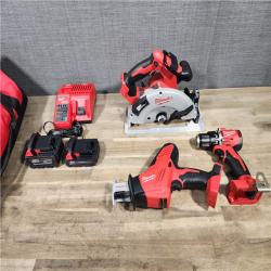 HOUSTON LOCATION - AS-IS Milwaukee 3 Tool Combo Kit W/ (2) Battery & Charger