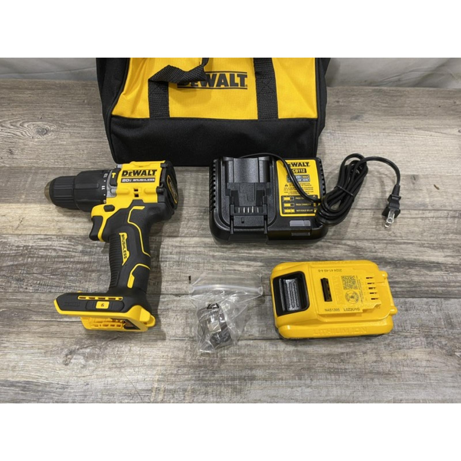 AS-IS DEWALT ATOMIC 20V Cordless 1/2 in. Compact Hammer Drill Kit