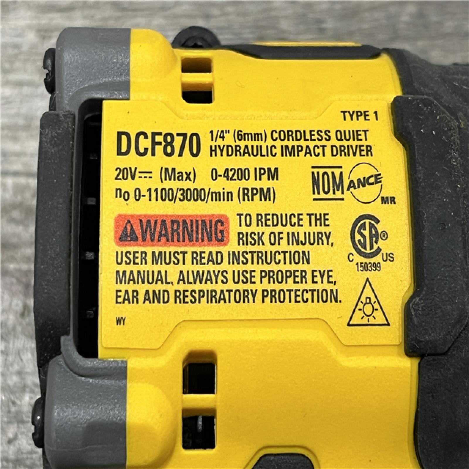 AS-IS DEWALT 20V XR Brushless Cordless 1/4 in. Quiet Hydraulic Impact Driver (Tool-Only)