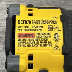 AS-IS DEWALT 20V XR Brushless Cordless 1/4 in. Quiet Hydraulic Impact Driver (Tool-Only)