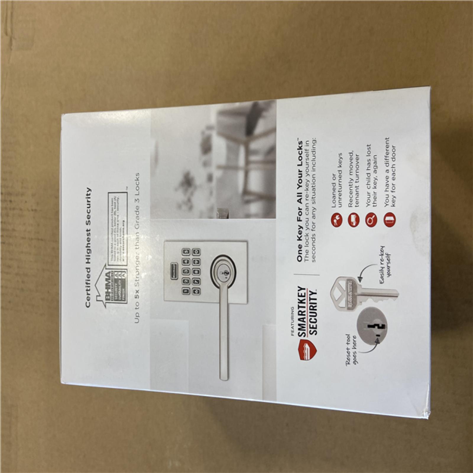 NEW! - Kwikset SmartCode 917 Satin Nickel Contemporary Keypad Electronic Single-Cylinder Halifax Door Handle with SmartKey Security