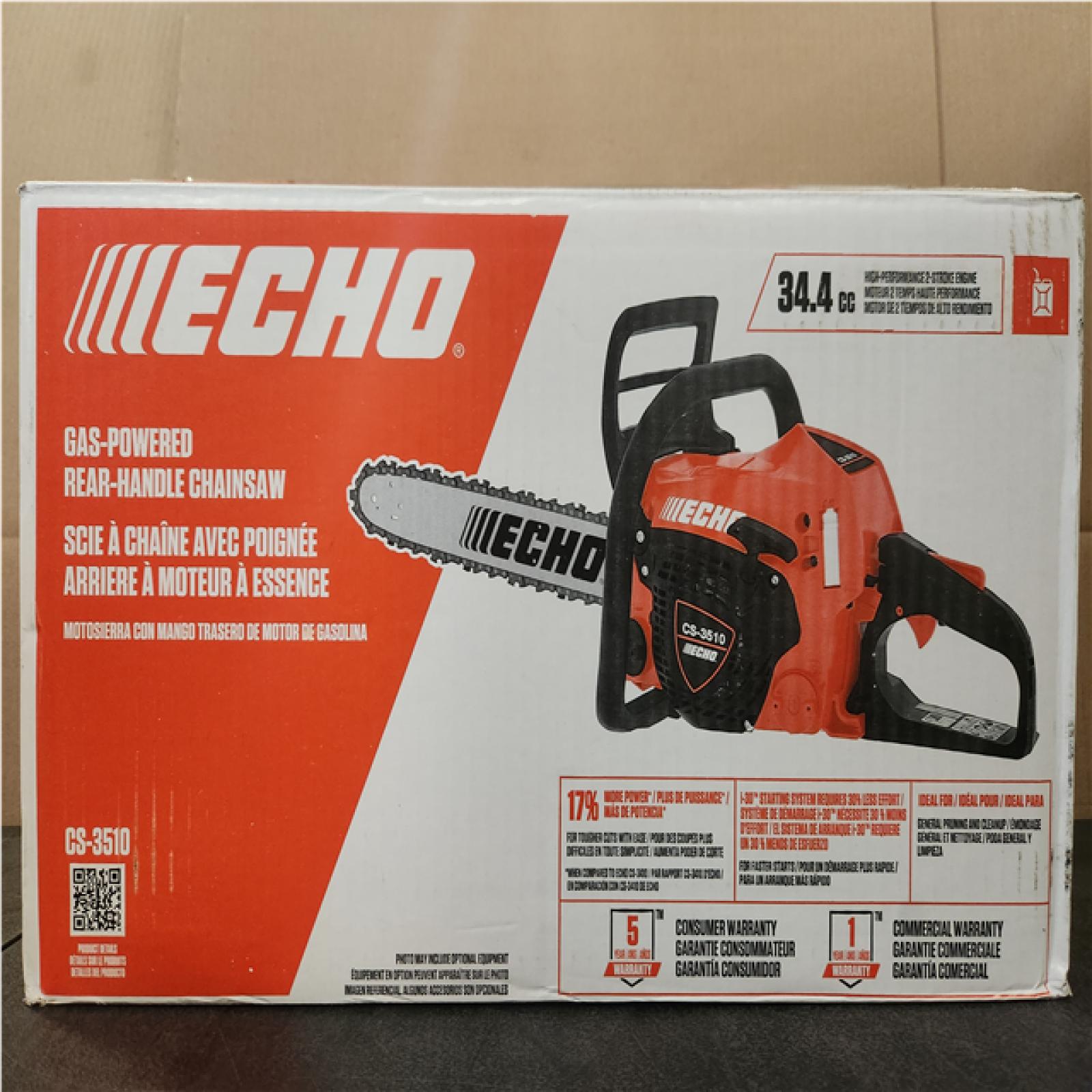 Phoenix NEW ECHO 16 in. 34.4 cc Gas 2-Stroke Engine Rear Handle Chainsaw