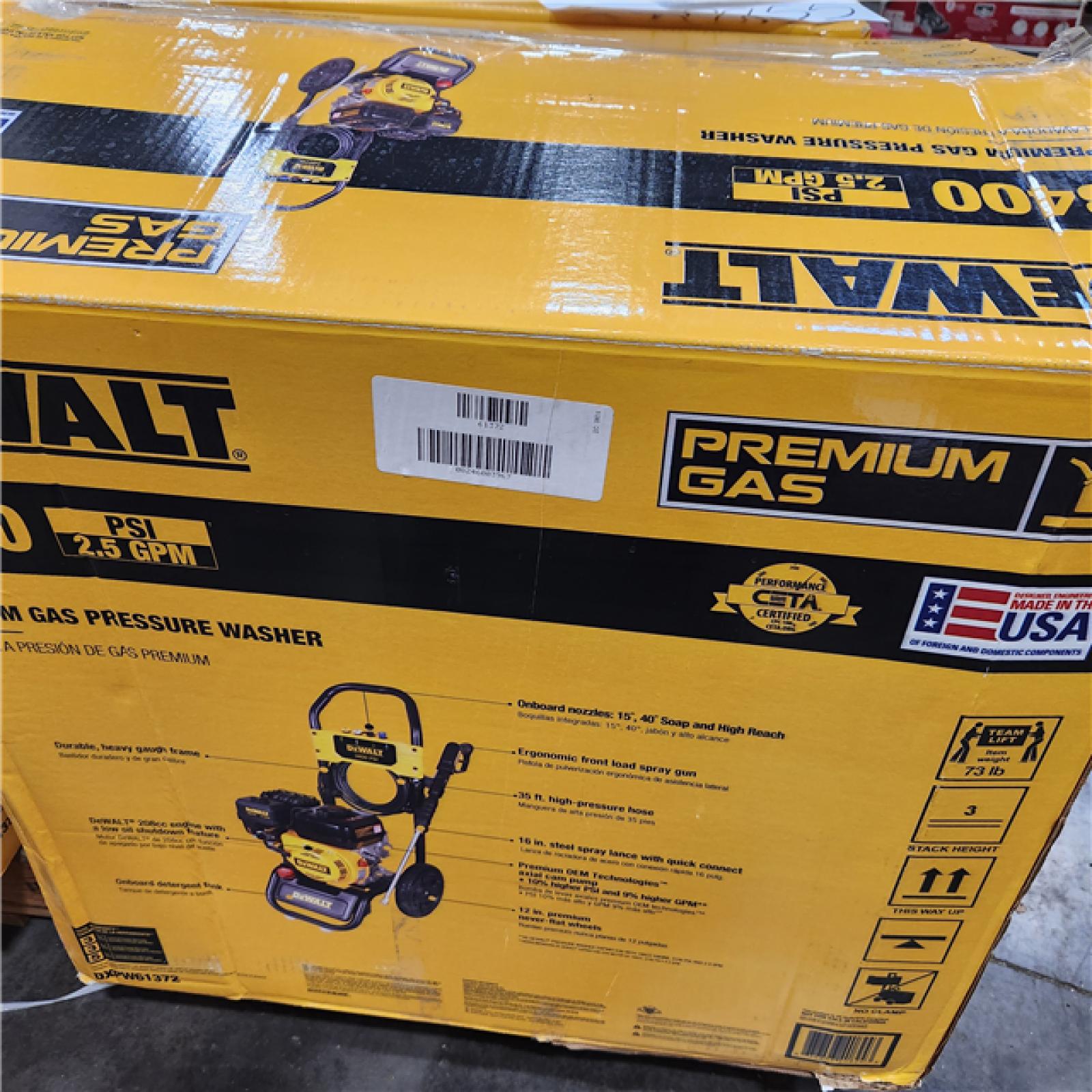 Dallas Location - As-Is DeWALT DXPW61372 3400 PSI Gas Pressure