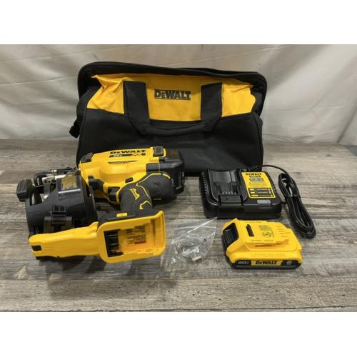 AS-IS DEWALT 20V MAX Lithium-Ion 15-Degree Electric Cordless Roofing Nailer Kit