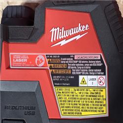 Houston Location AS-IS Milwaukee Green 100 ft. Cross Line and Plumb Points Rechargeable Laser Level with REDLITHIUM Lithium-Ion