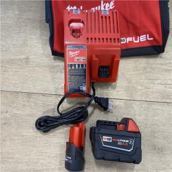 AS-IS Milwaukee M18 FUEL 18V Cordless Mid Torque 1/2 in. Impact Wrench W/ M12 FUEL 3/8 in. Ratchet & Battery/Charger Combo Kit
