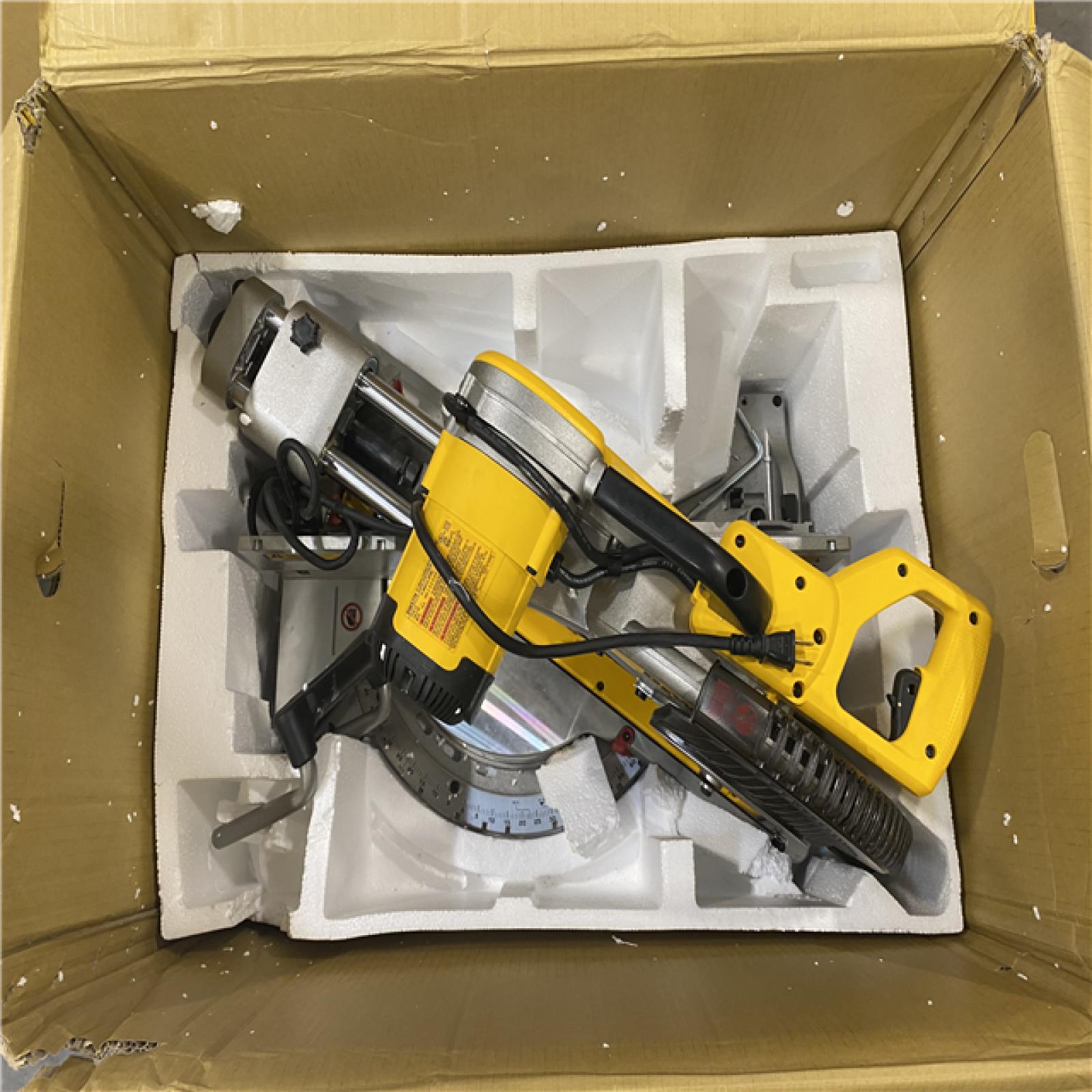 As-Is-  DEWALT 15 Amp Corded 12 in. Double Bevel Sliding Compound Miter Saw