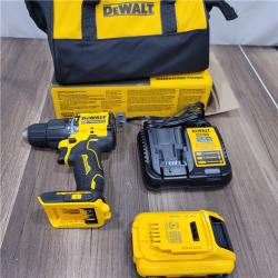 Good DEWALT ATOMIC 20-Volt Lithium-Ion Cordless 1/2 in. Compact Hammer Drill with 3.0Ah Battery, Charger and Bag
